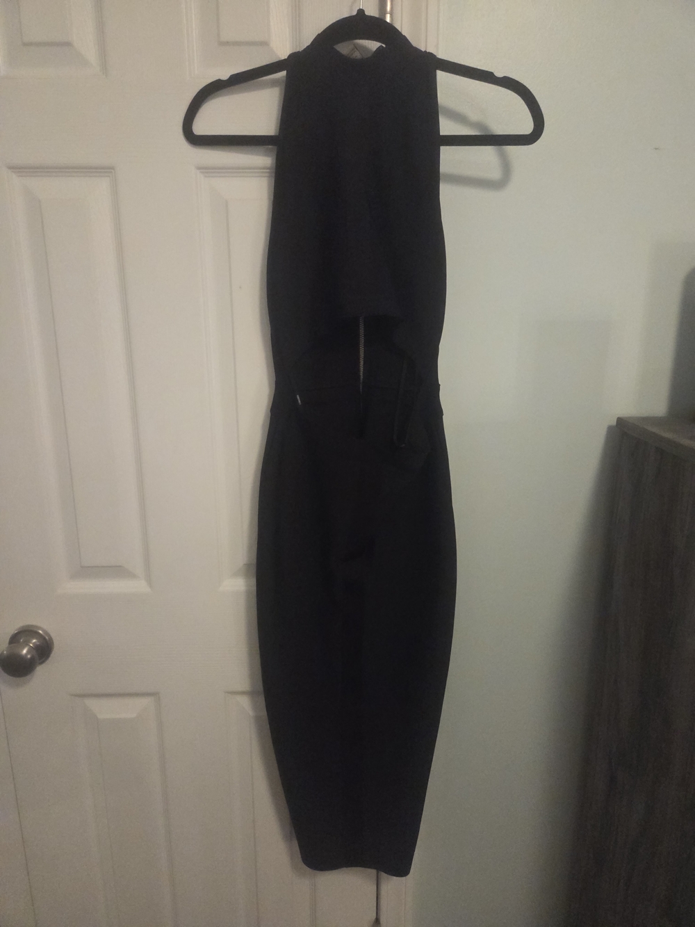 Forever 21 Black Backless Halter Midi Dress